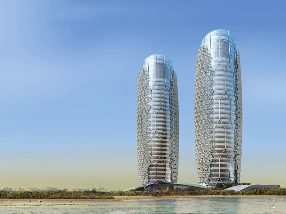 This is an image of The Al Bahr Towers in Abu Dhabi, this is an example of kinetic architecture